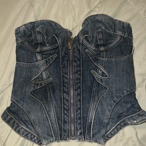 Roberto Cavalli denim corset
